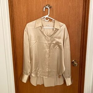 Brand new Reformation Will oversized silk shirt